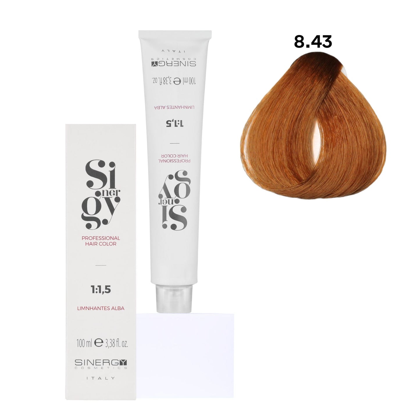 Крем-фарба для волосся Sinergy №8/43 Світло-мідний золотистий блонд 100 мл