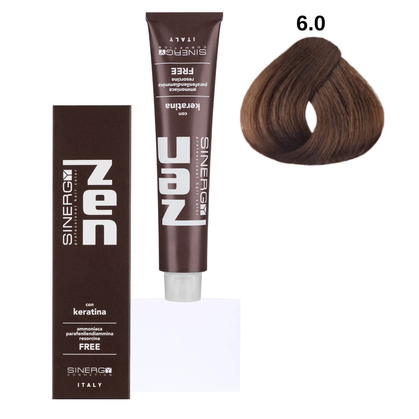 Безаміачна крем-фарба для волосся Sinergy №6/0 Темно-русий 100 мл