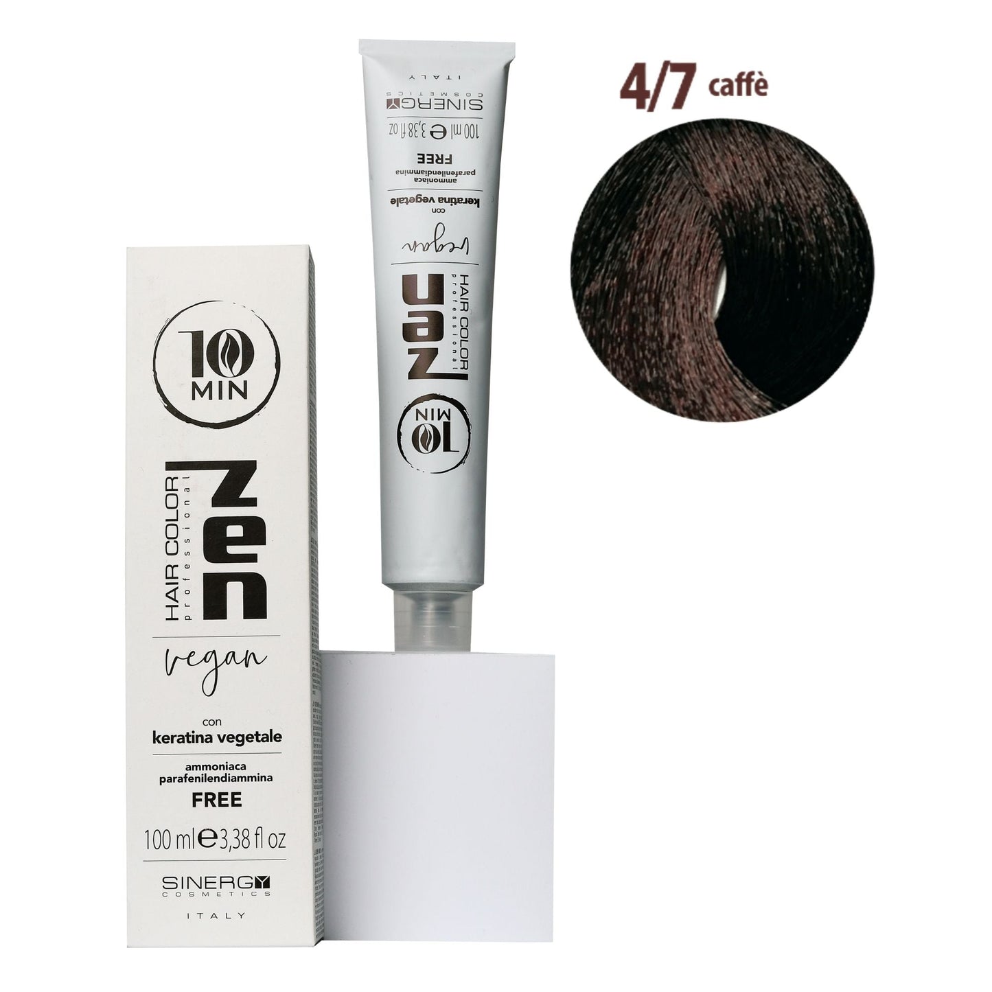 Тонуюча крем-фарба для волосся Sinergy ZEN 10min 4/7 кавовий, 100мл