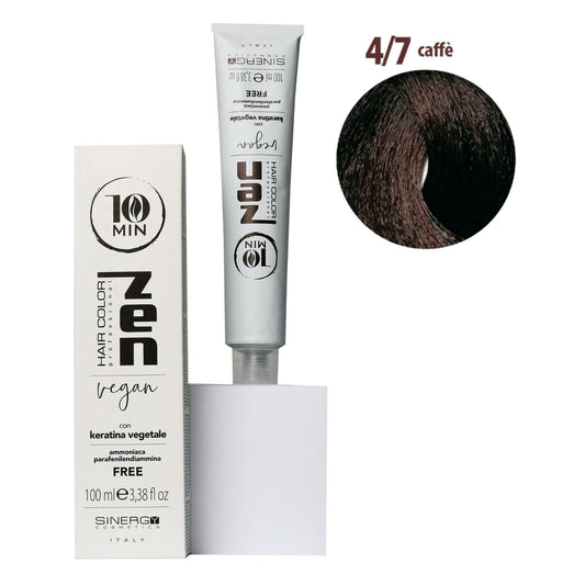 Тонуюча крем-фарба для волосся Sinergy ZEN 10min 4/7 кавовий, 100мл