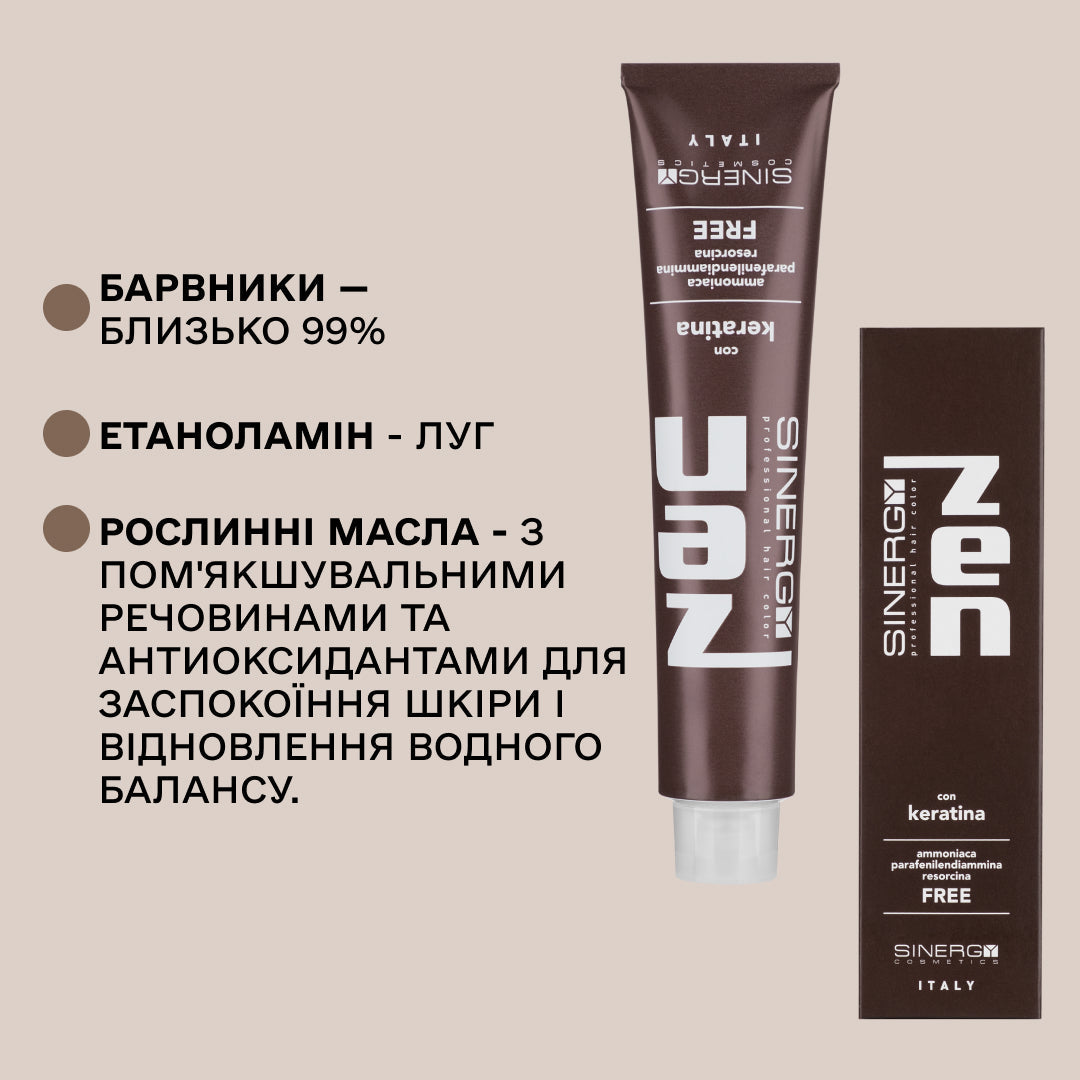 Безаміачна крем-фарба для волосся ZEN Sinergy 9/89, 100мл