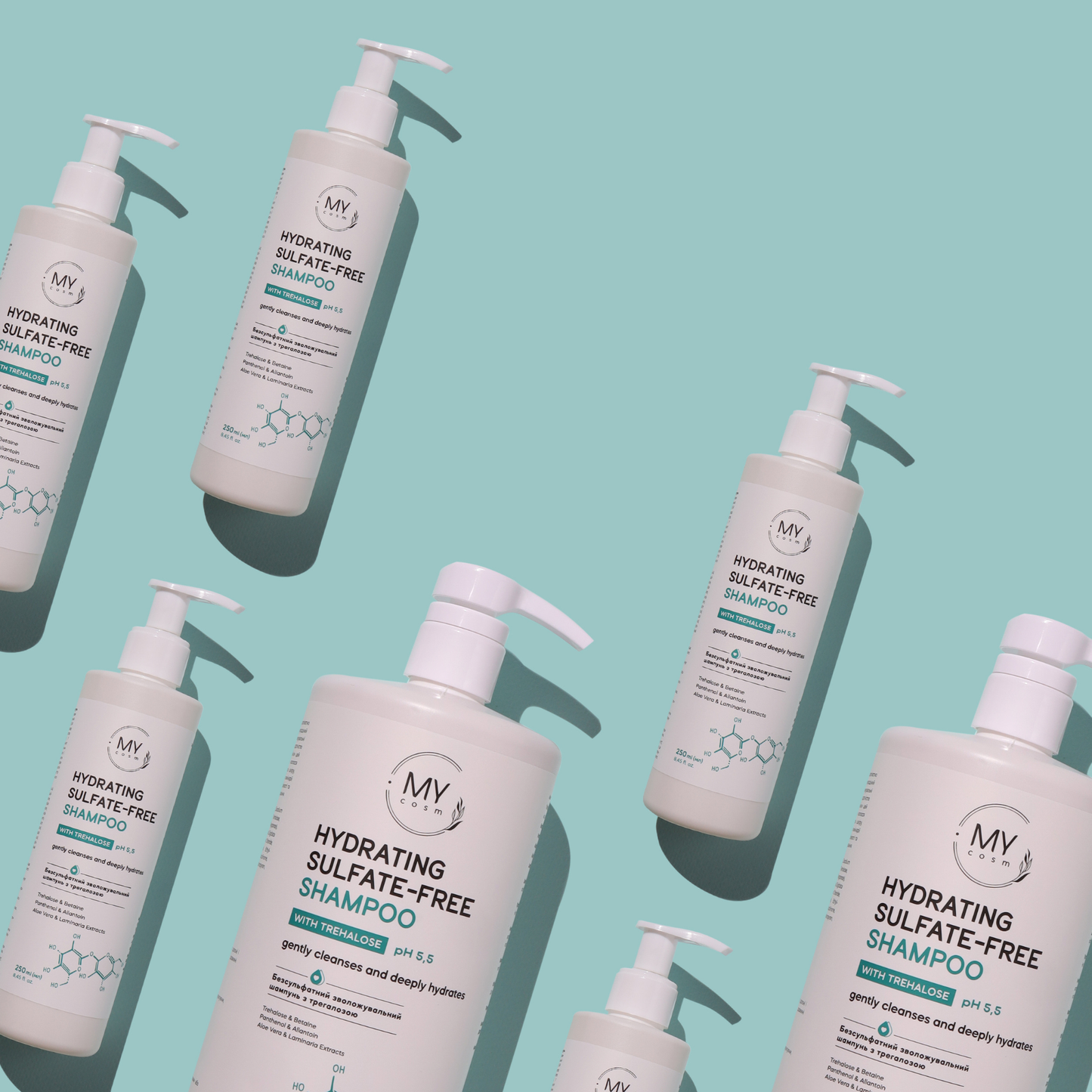 Шампунь безсульфатний зволожувальний з трегалозою Hydrating Sulfate-free MY cosm, 250 мл