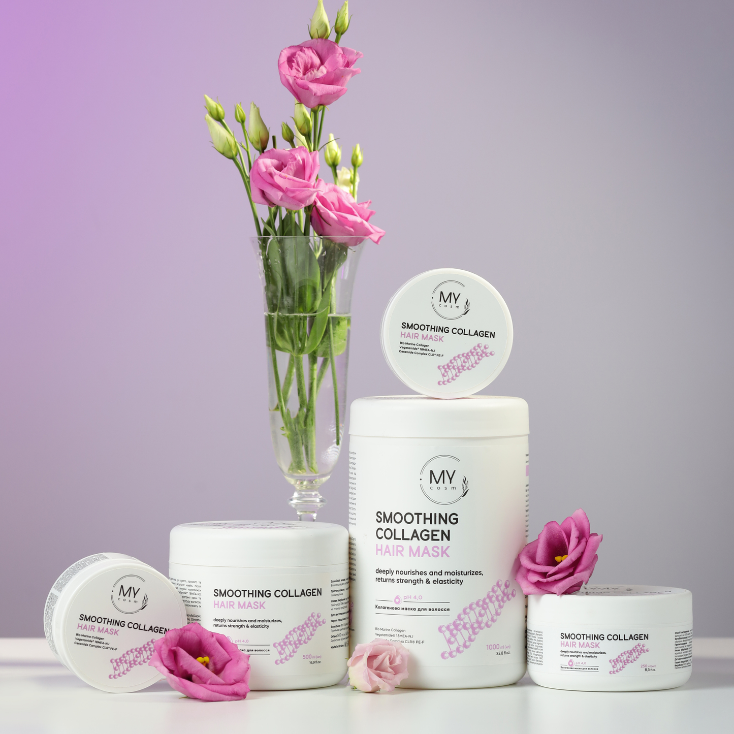 Маска для волосся колагенова розгладжуюча Smoothing Collagen MY cosm, 500 мл