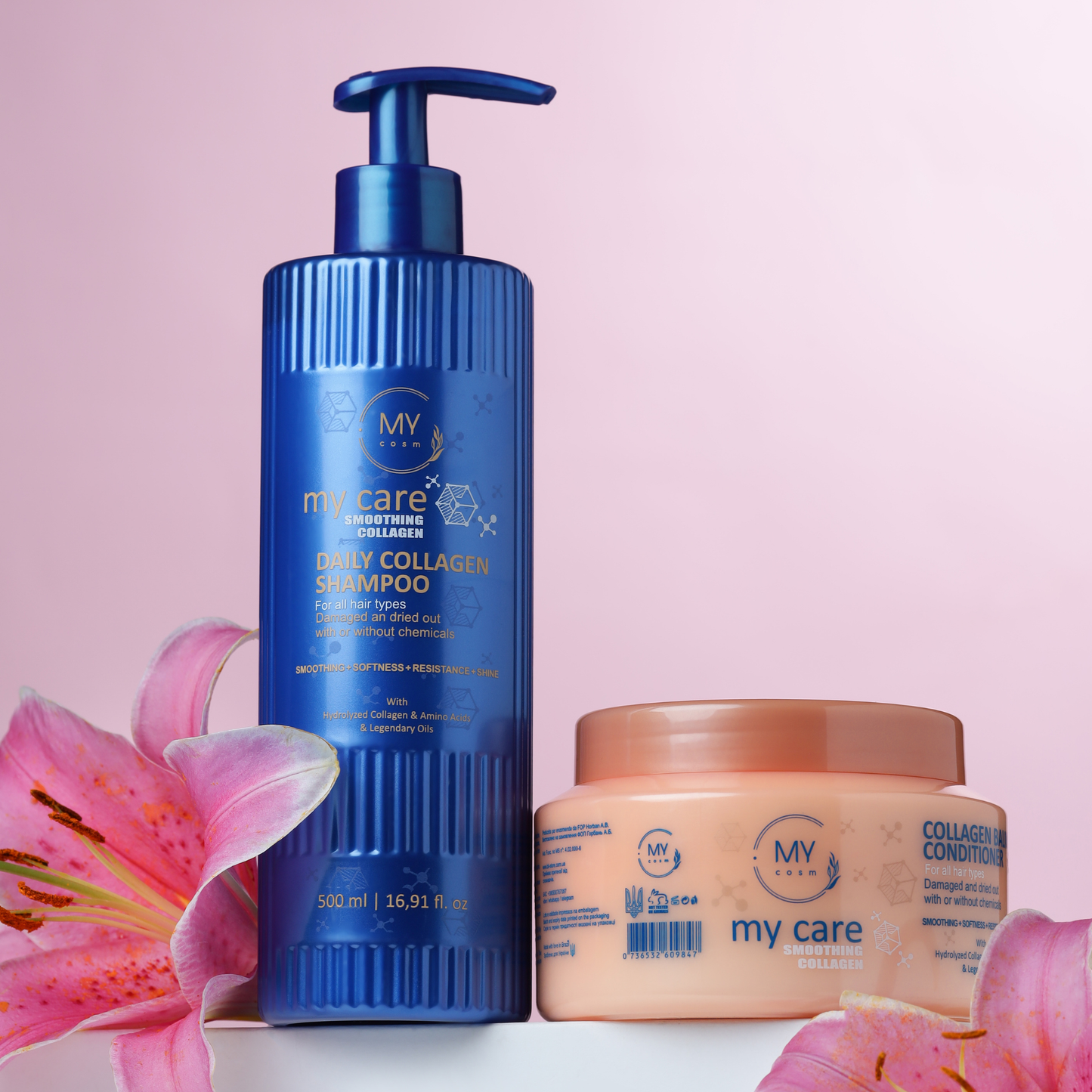 Шампунь для волосся щоденний розгладжуючий Daily Smoothing Collagen MY cosm, 500 мл