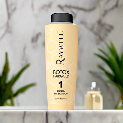 Шампунь для наповнення та зволоження тонкого волосся BOTOX Gold 24K RAYWELL 1000 мл