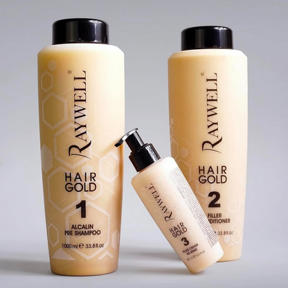 Шампунь для наповнення та зволоження тонкого волосся BOTOX Gold 24K RAYWELL 1000 мл
