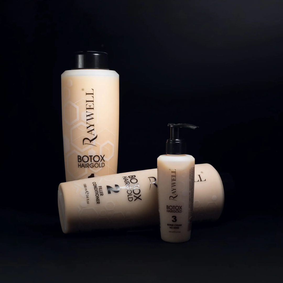 Шампунь для наповнення та зволоження тонкого волосся BOTOX Gold 24K RAYWELL 1000 мл