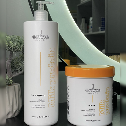 Шампунь для сухого та кучерявого волосся з молочними протеїнами LUXURY MILK ENVIE 1000 мл