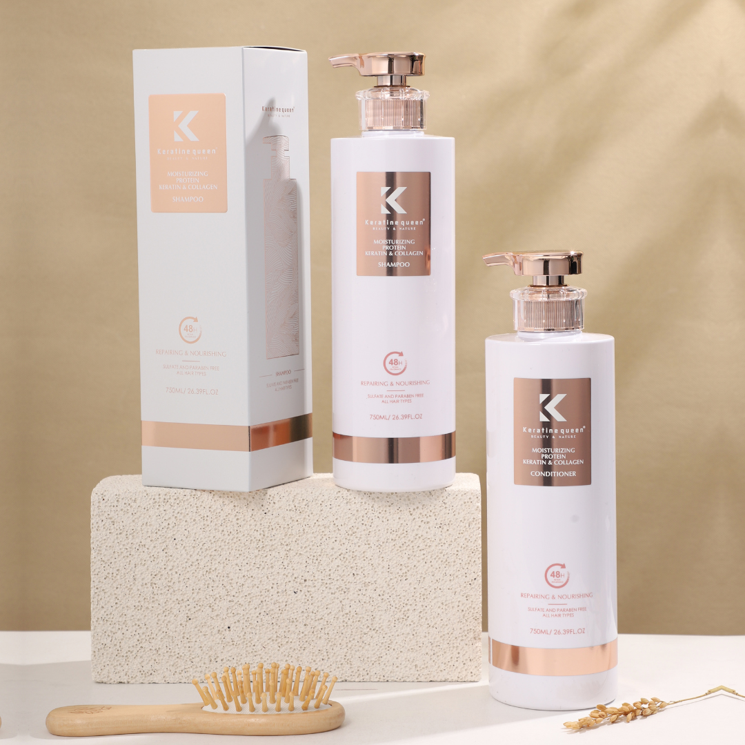 Кондиціонер для реконструкції сухого пошкодженого волосся з колагеном Keratin Queen, 750 мл