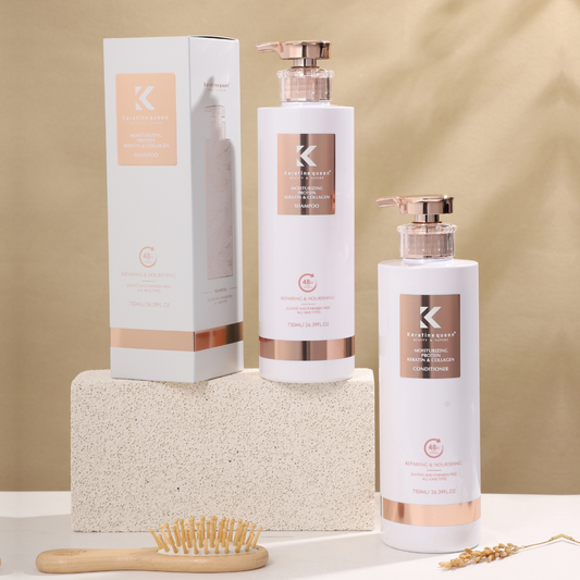 Кондиціонер для реконструкції сухого пошкодженого волосся з колагеном Keratin Queen, 750 мл