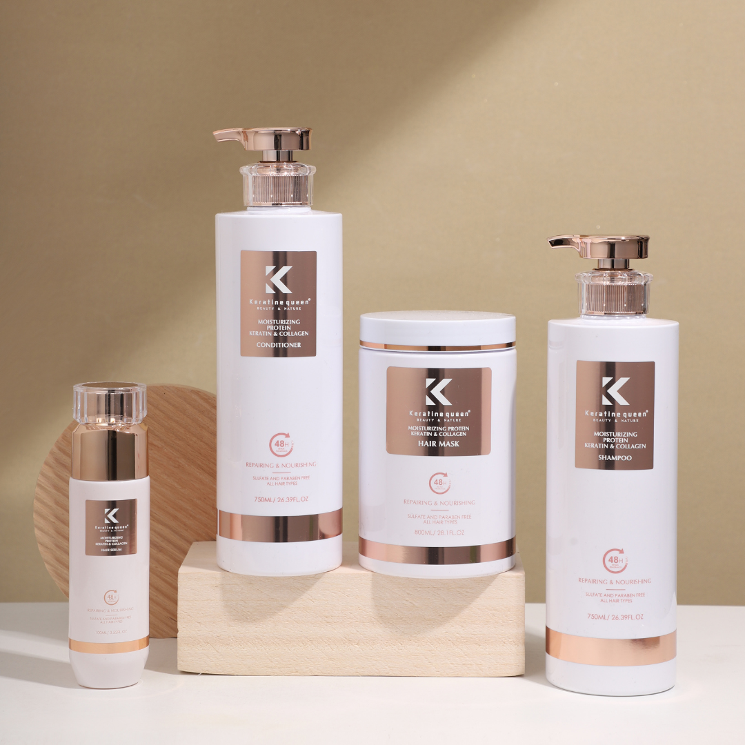 Кондиціонер для реконструкції сухого пошкодженого волосся з колагеном Keratin Queen, 750 мл