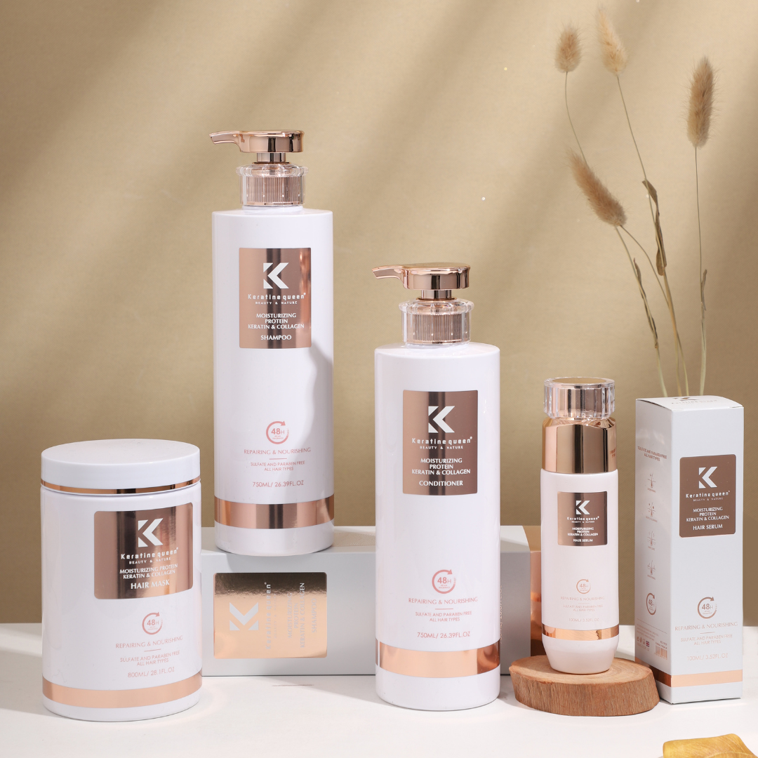 Кондиціонер для реконструкції сухого пошкодженого волосся з колагеном Keratin Queen, 750 мл